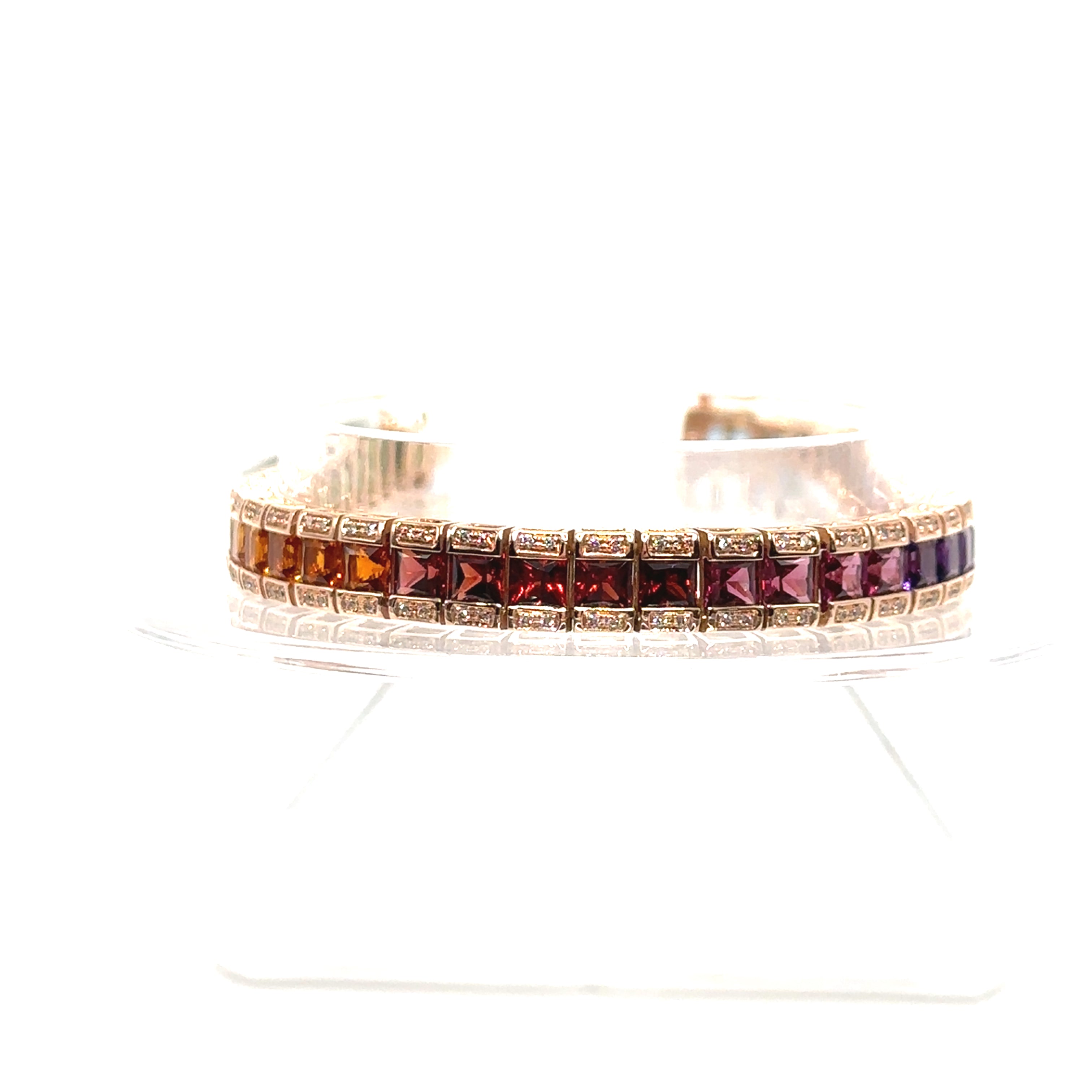 Bellari 14K Rose Gold Multi colored Bracelet With Diamonds