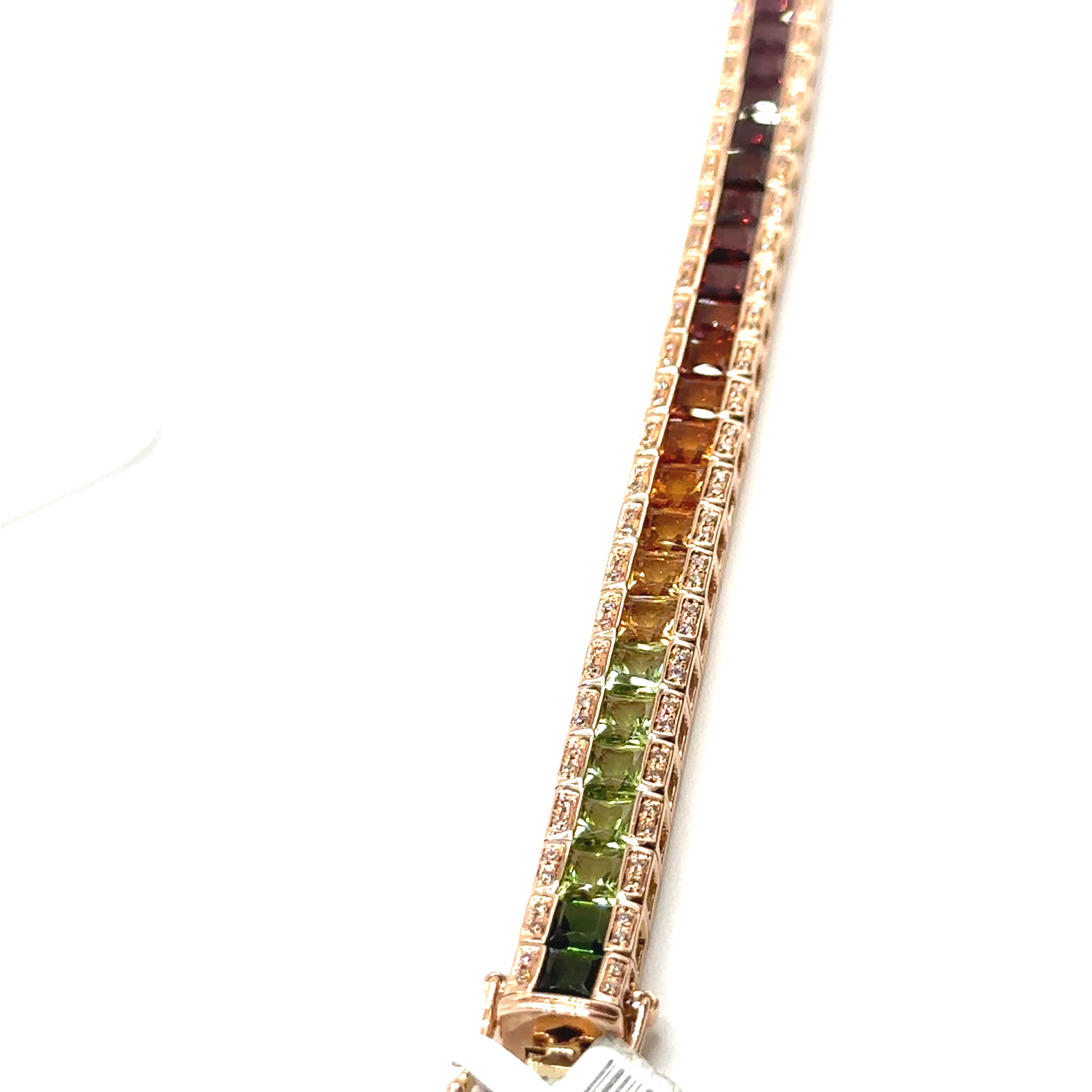 Bellari 14K Rose Gold Multi colored Bracelet With Diamonds