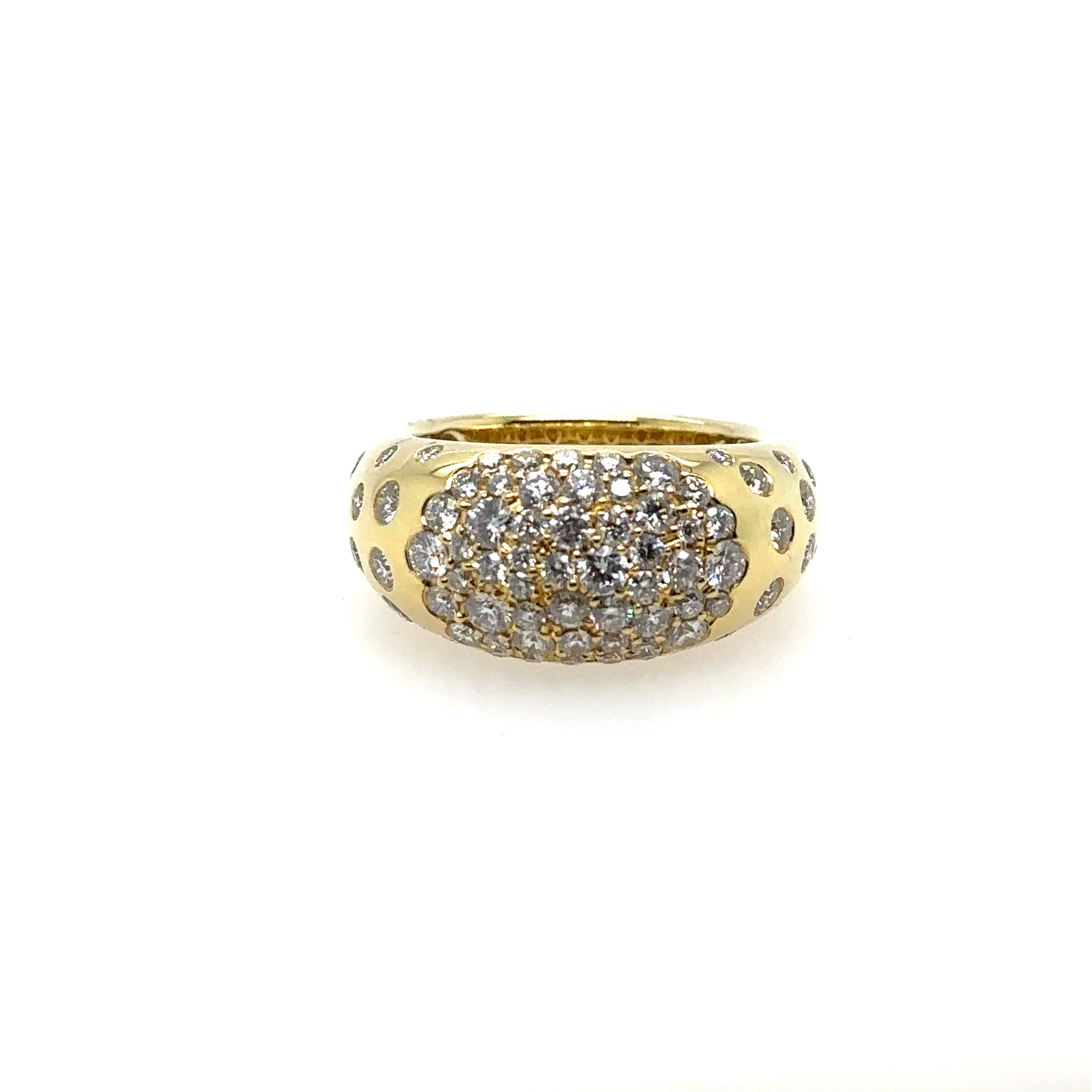 18K Yellow Gold Diamond Cluster Ring 1.65CT