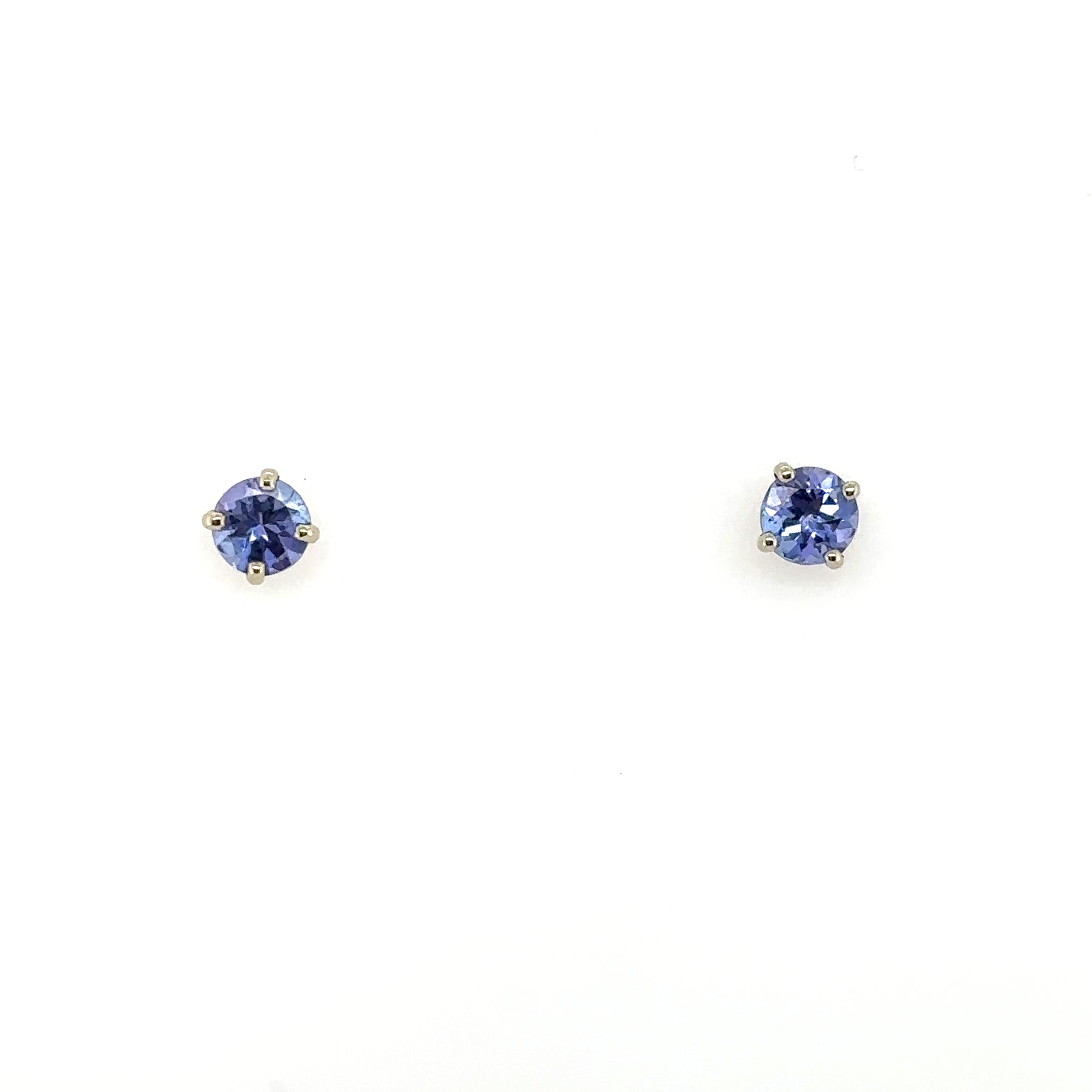 14K White Gold Tanzanite Stud Earrings