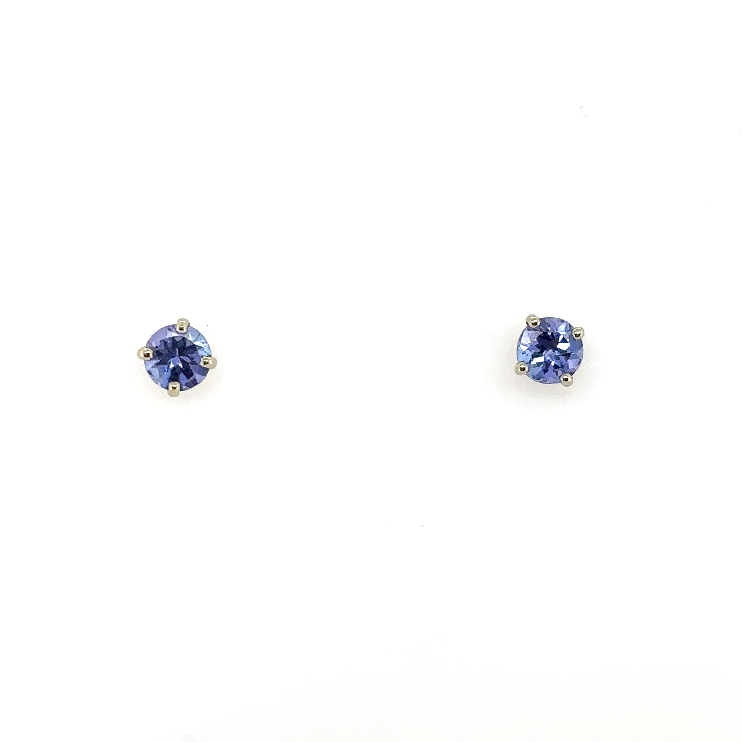 Elegant 14K White Gold Tanzanite Stud Earrings