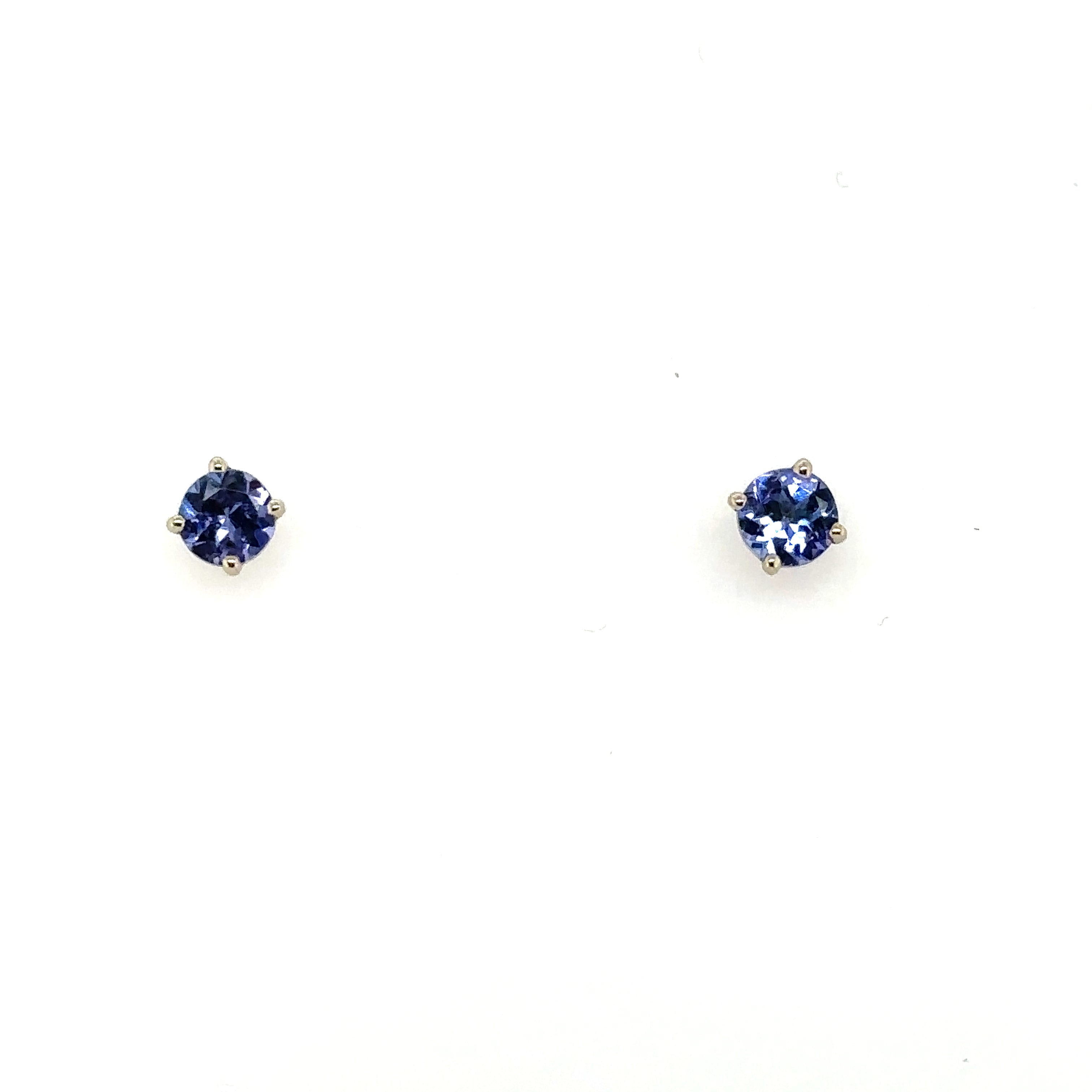 14K White Gold Tanzanite Stud Earrings