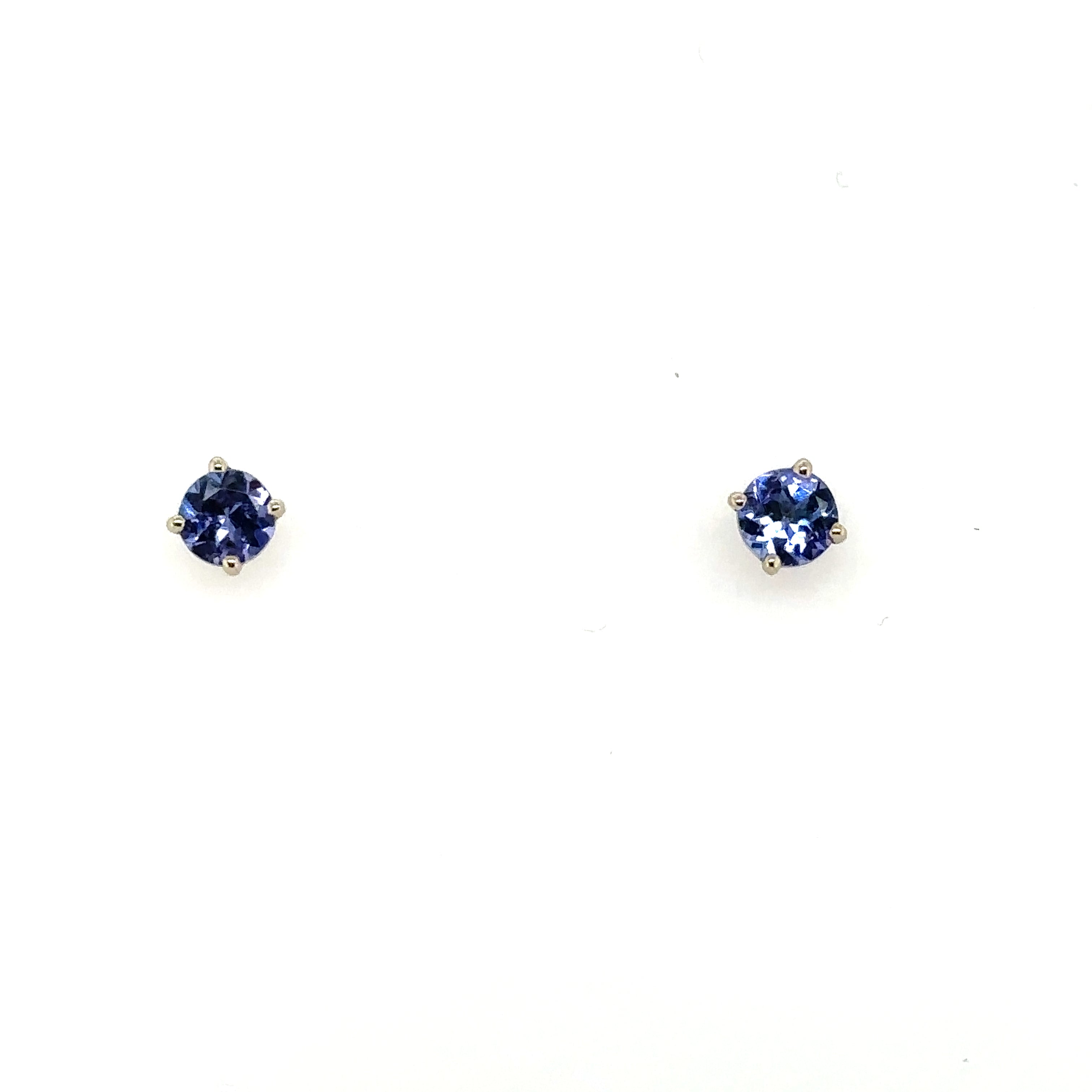 Exquisite 14K White Gold Tanzanite Stud Earrings