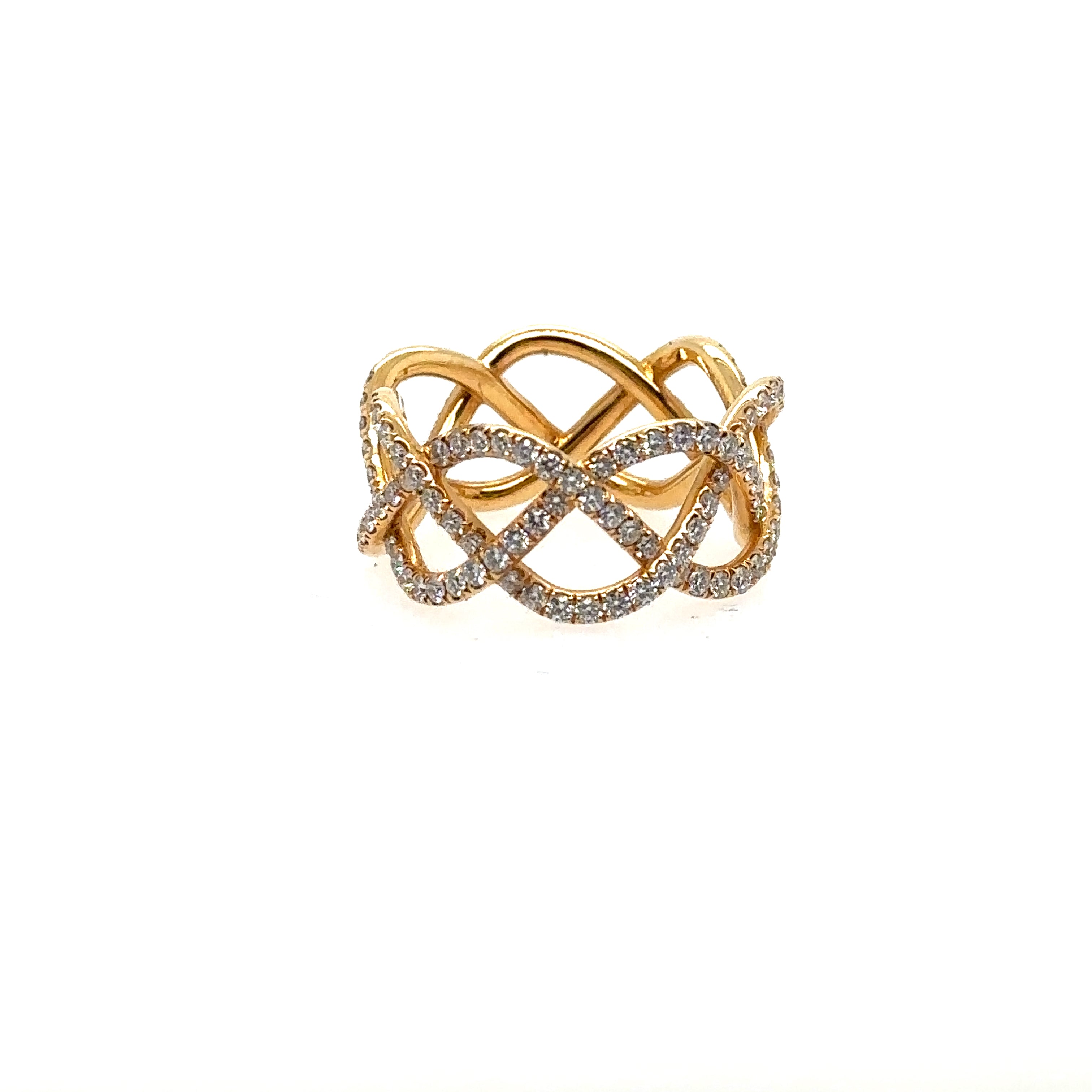 18K Rose Gold 1.45CT Diamond Weave Ring