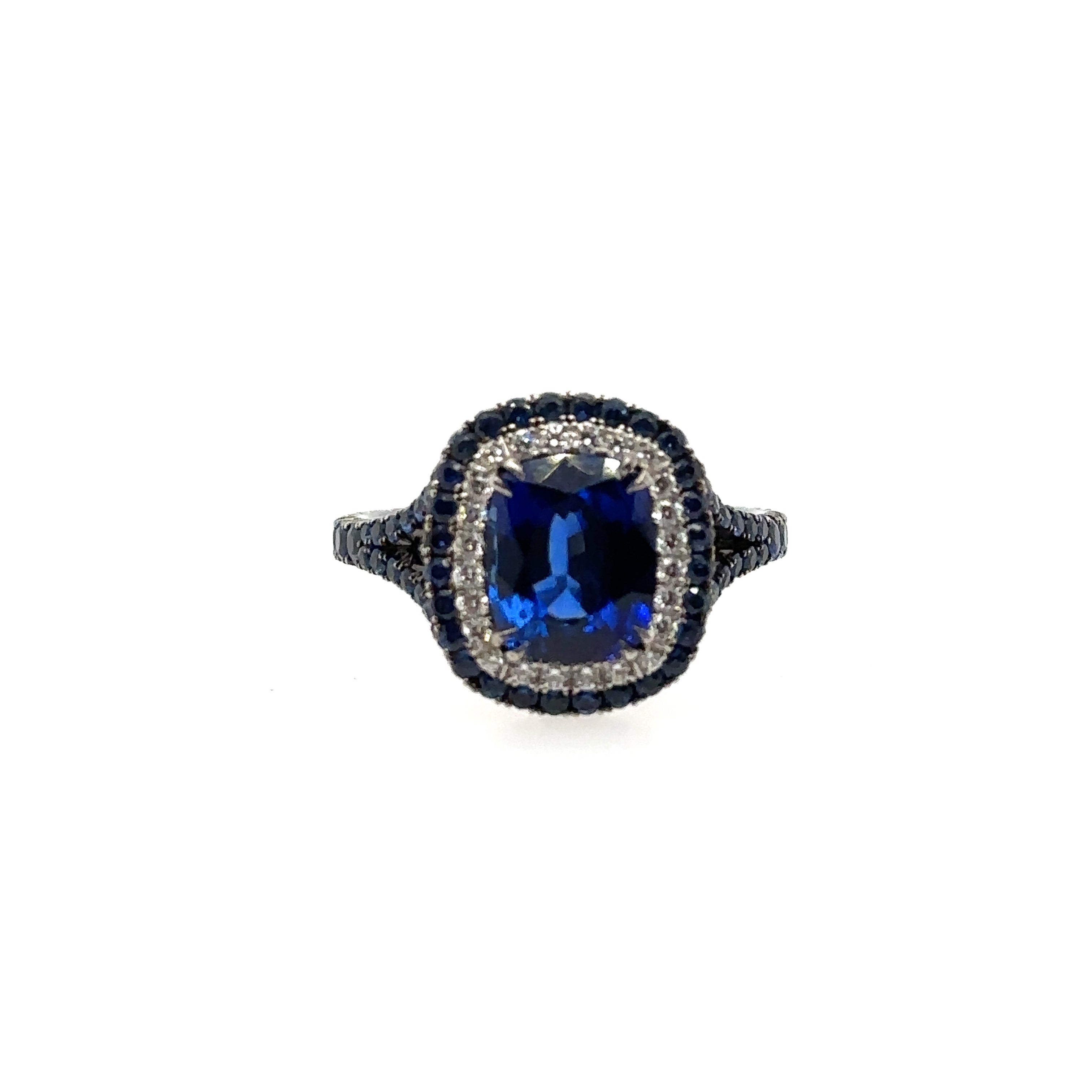 Platinum Blue Sapphire Ring