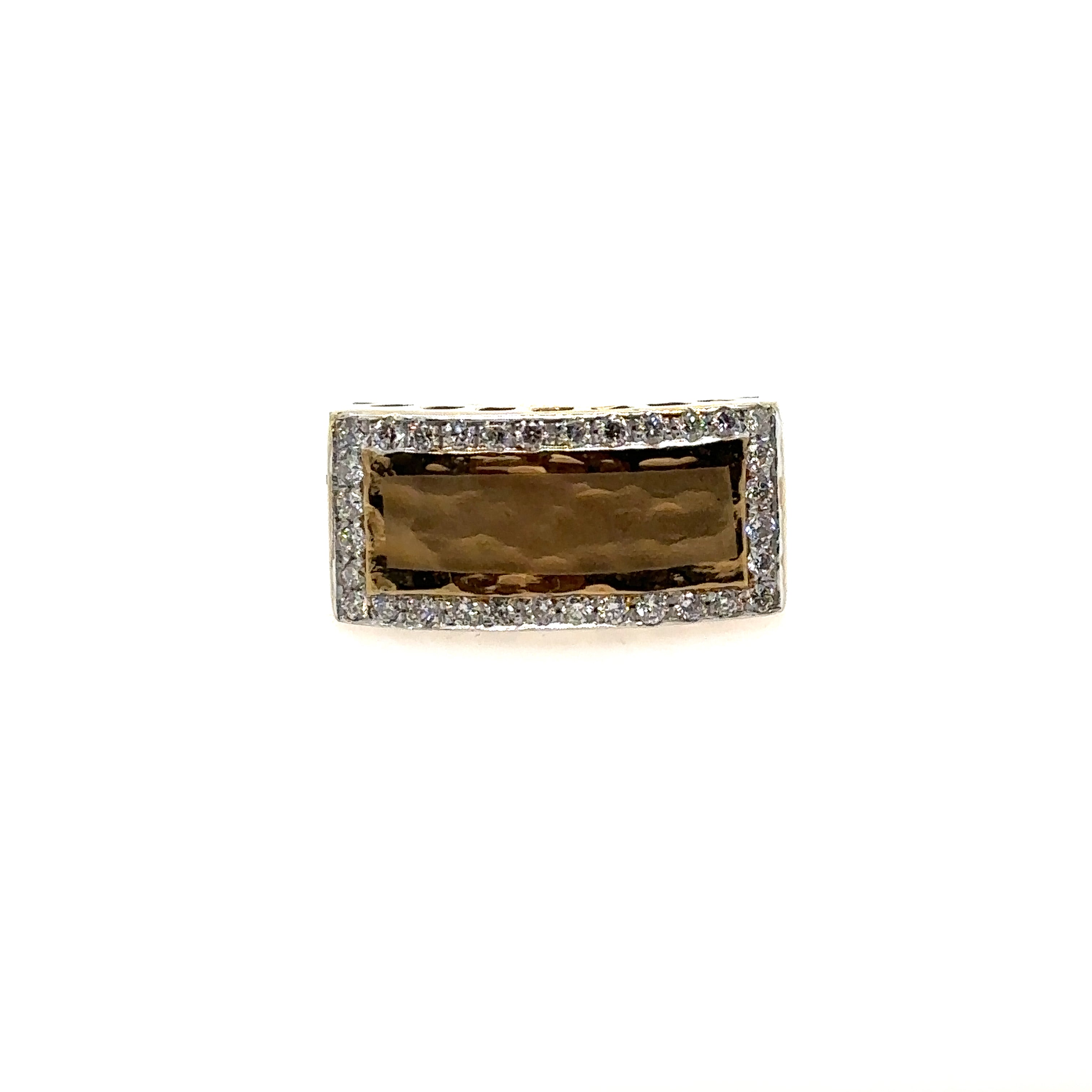 14K Yellow Gold Square Shaped Diamond Ring .40ct