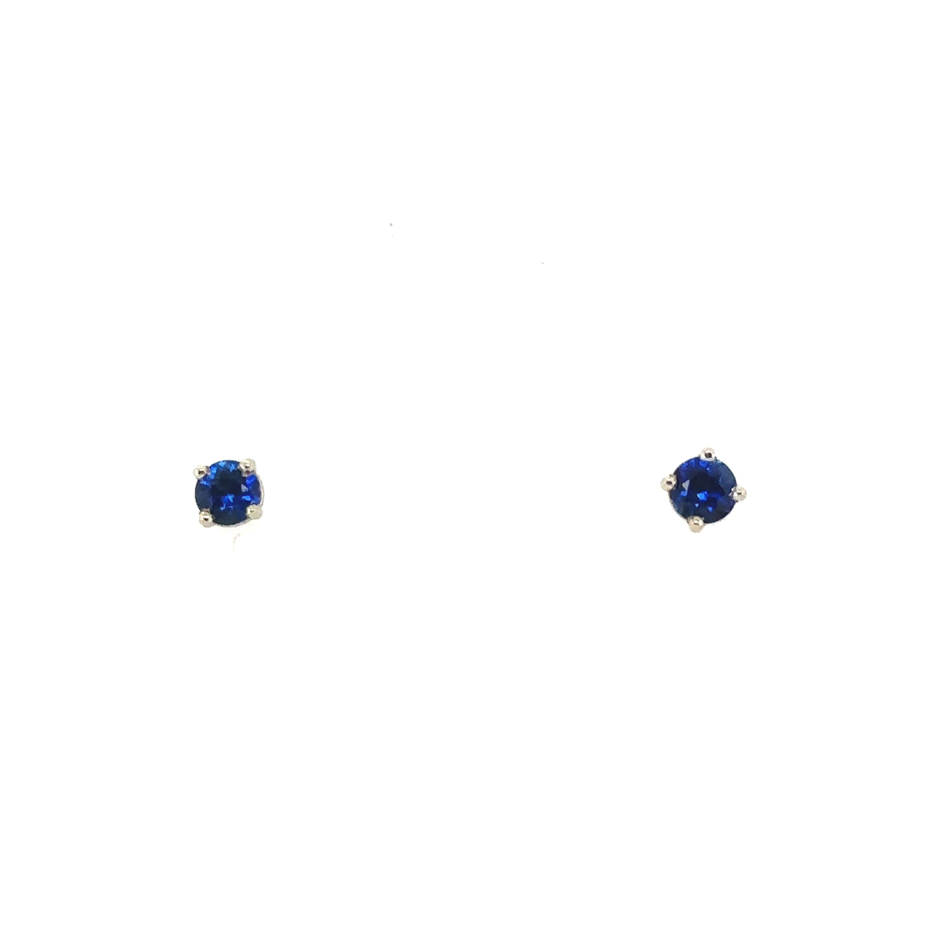 14K White Gold Sapphire Stud Earrings