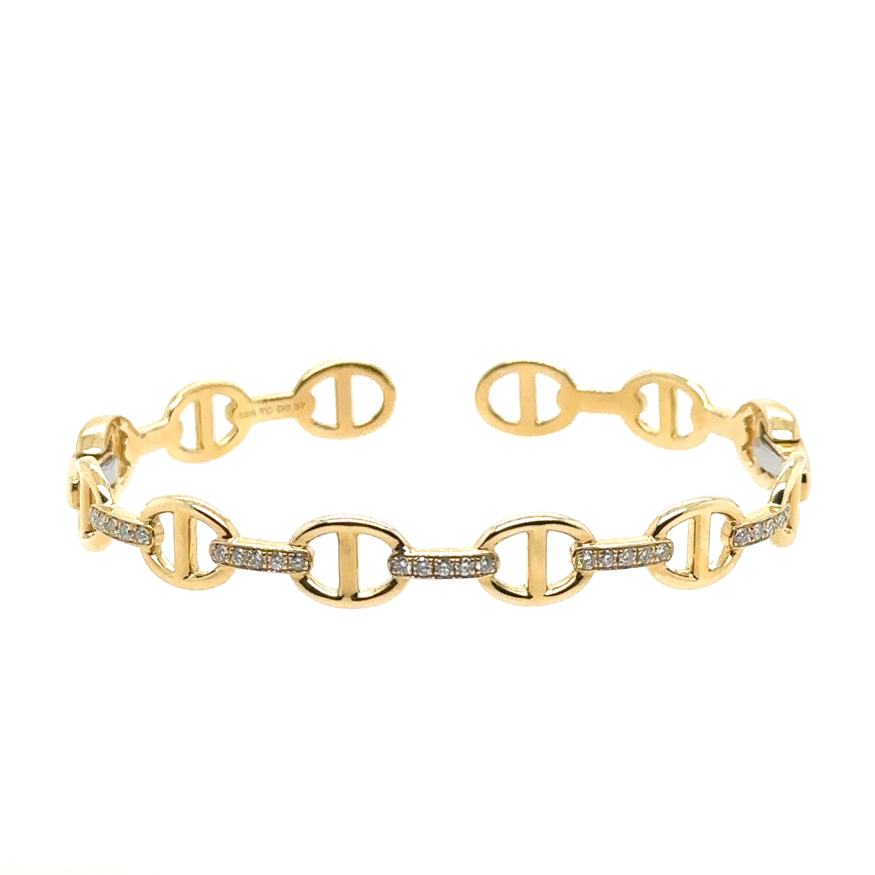 14K Yellow Gold Diamond Bangle Bracelet