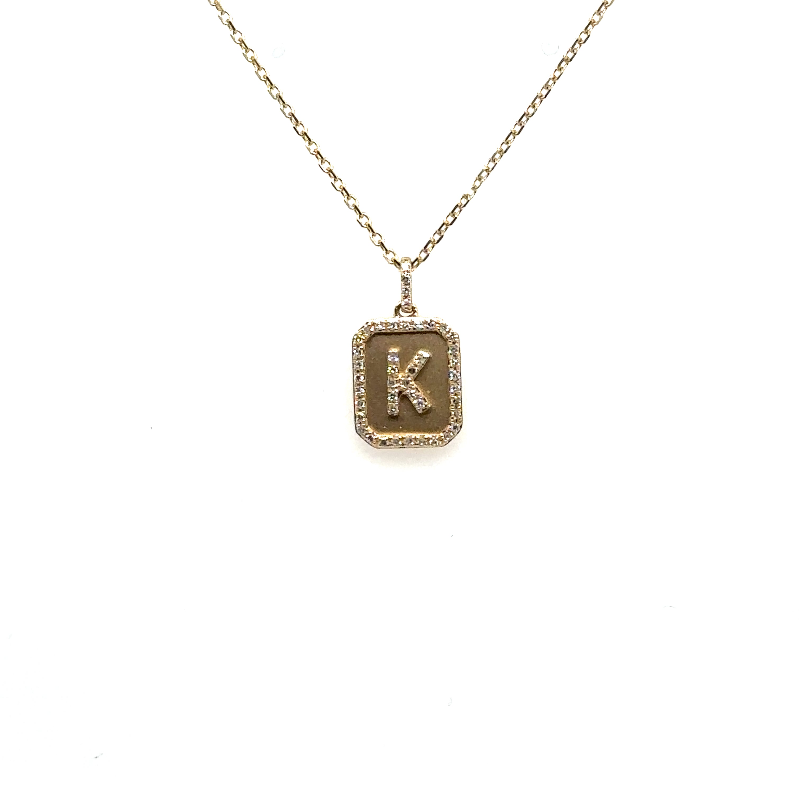 14K Yellow Gold 'K' Initial Pendant