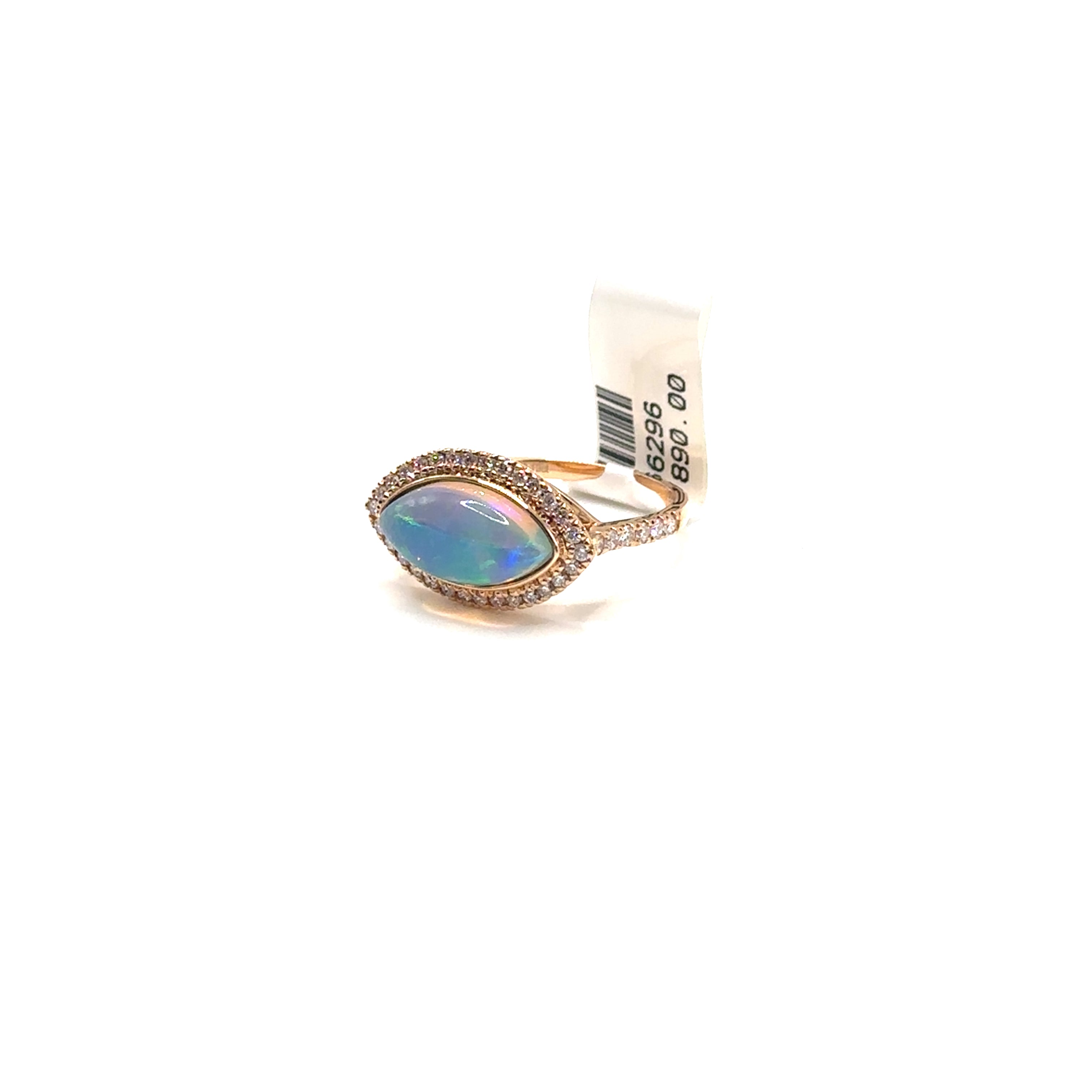 18K Rose Gold 2.19CT Opal and Diamond