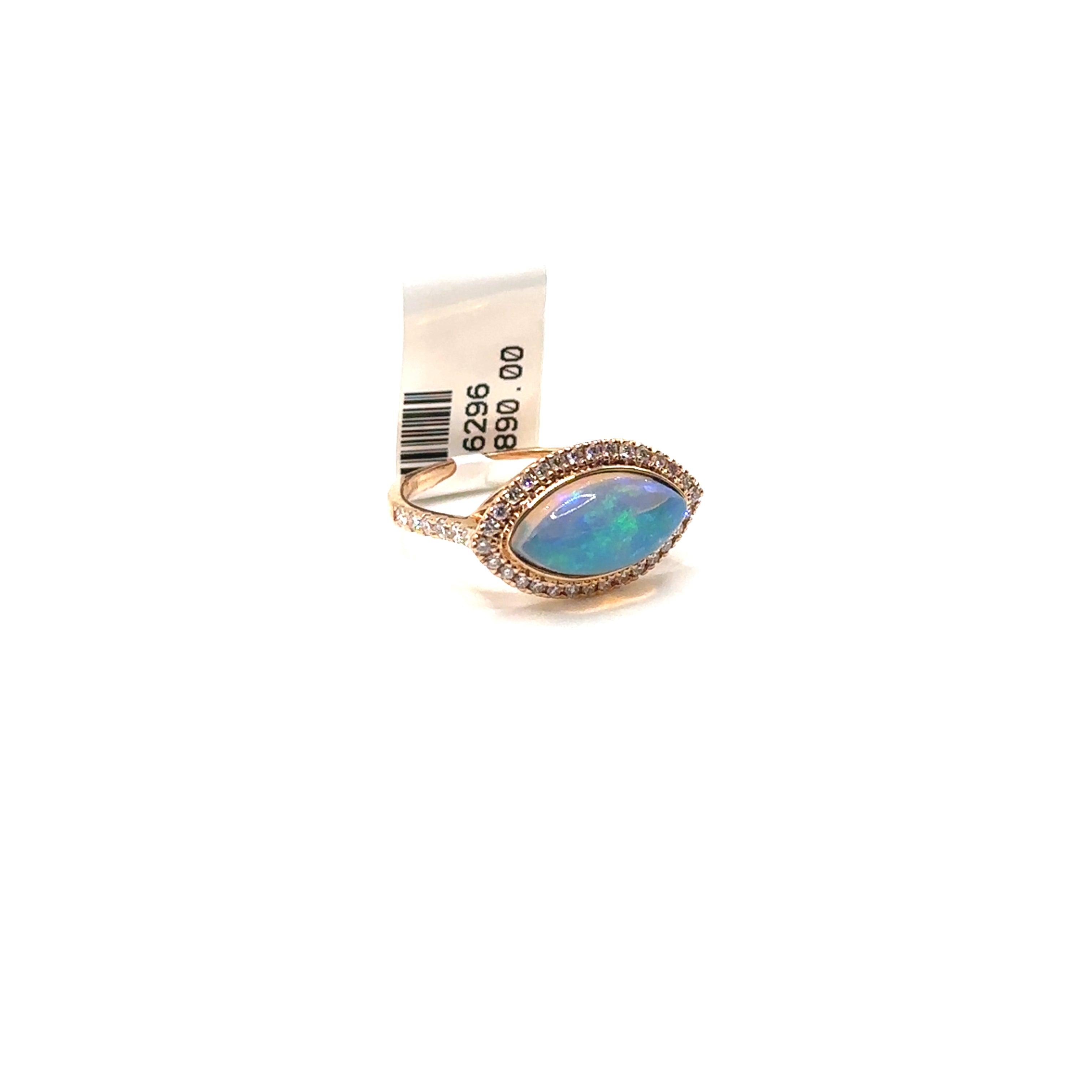 18K Rose Gold 2.19CT Opal and Diamond