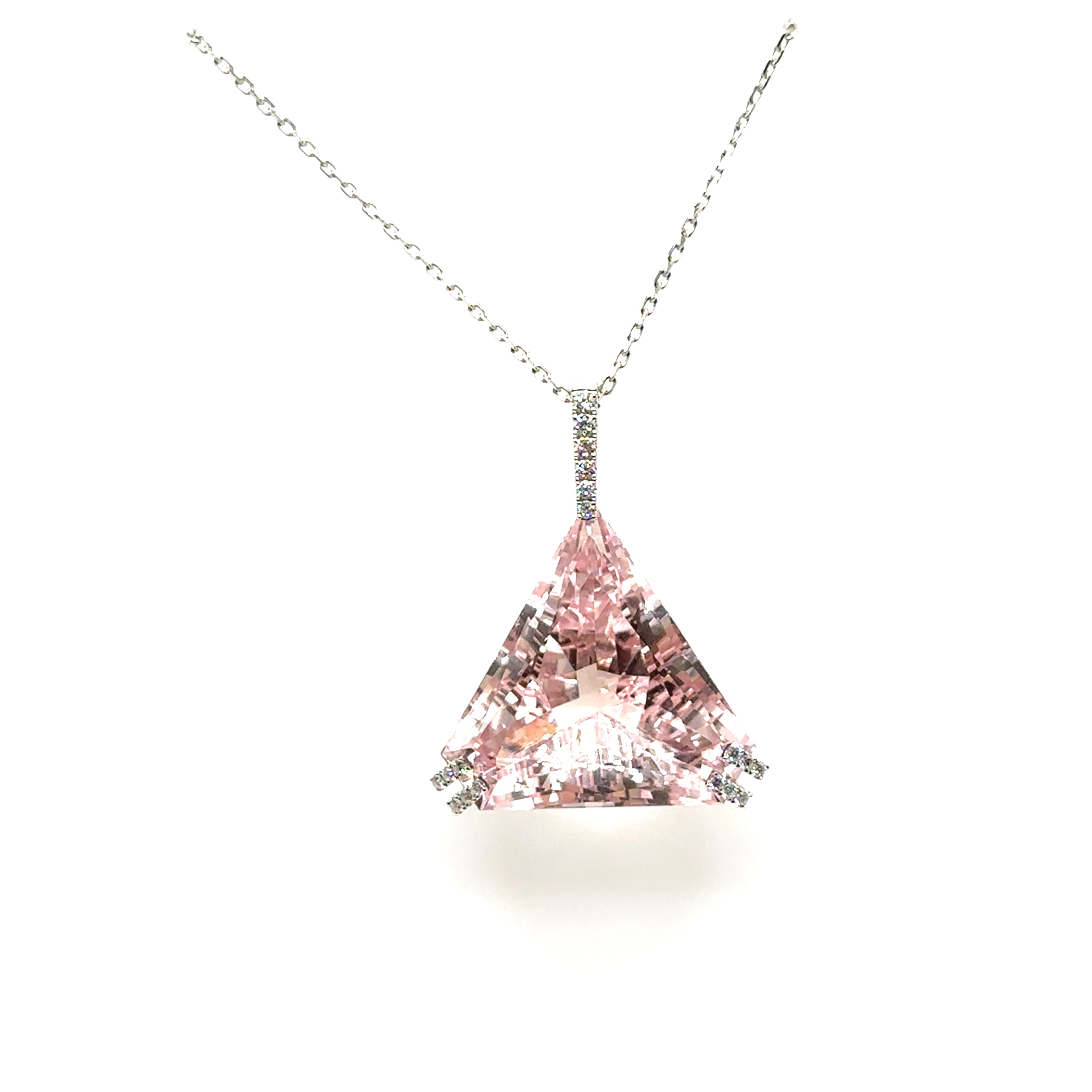 18K White Gold 47.36Ct Morganite Necklace