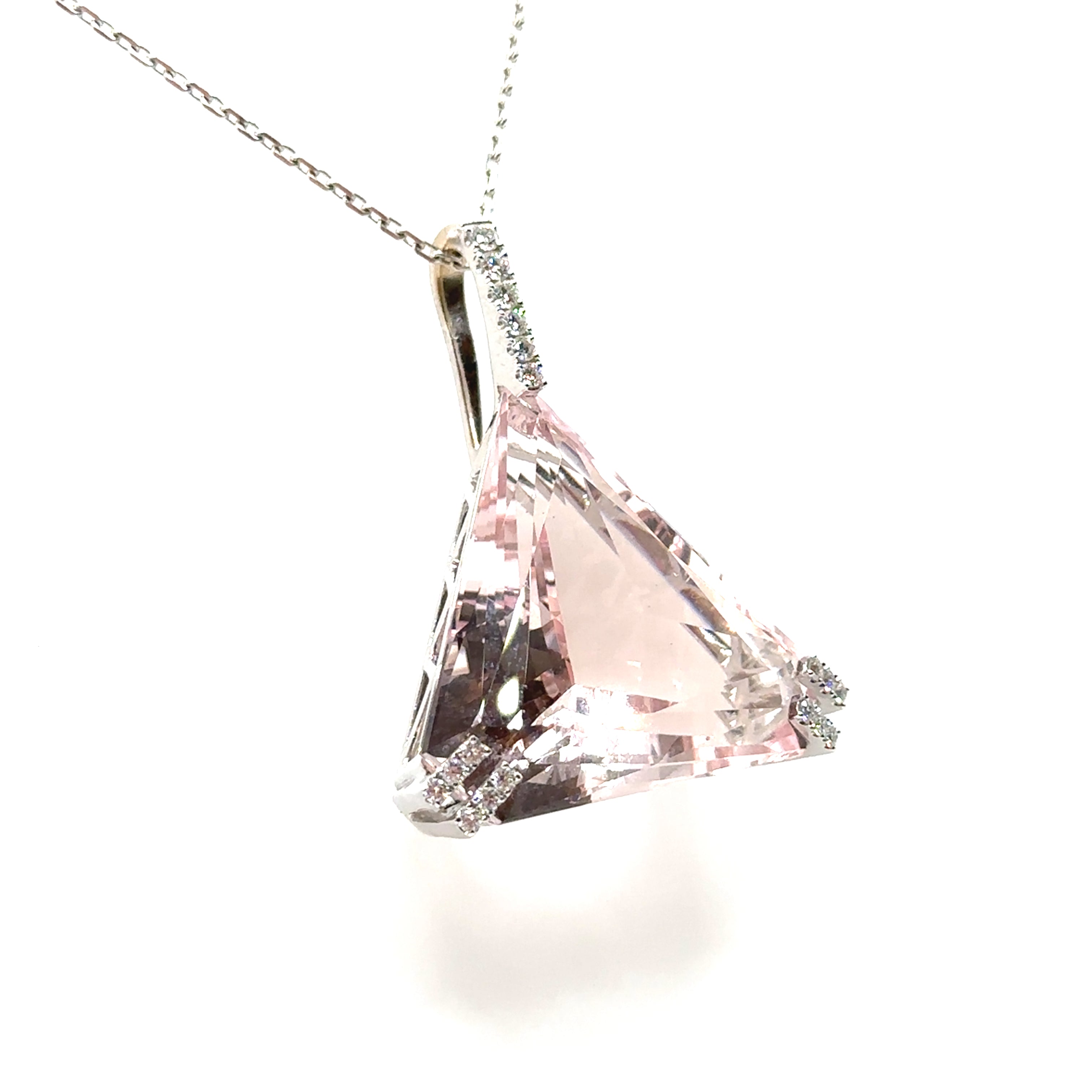 18K White Gold 47.36Ct Morganite Necklace